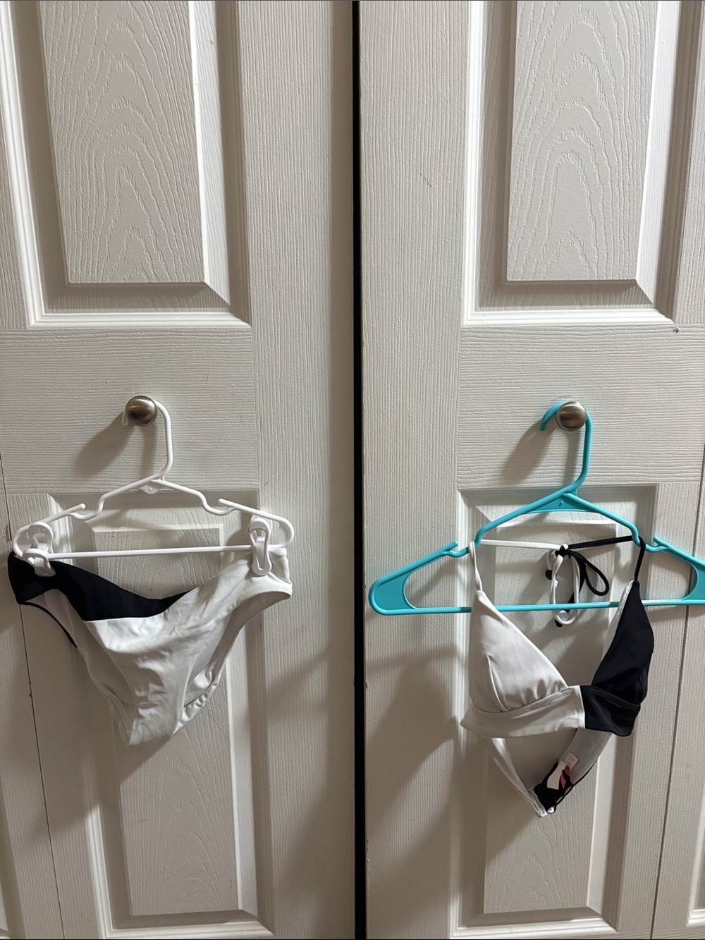 Victoria's Secret Black and White Colorblock Triangle Bikini